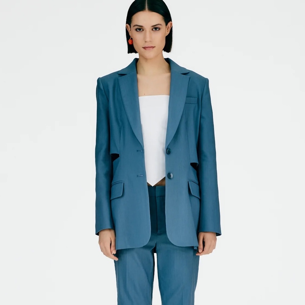 TIBI FLUID SUITING CUTOUT BLAZER